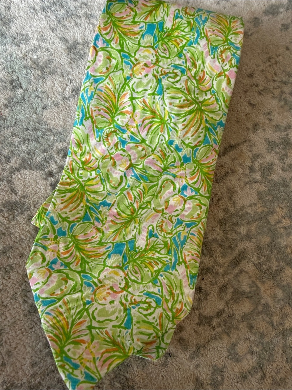 Lilly Pulitzer Elephant Ears Green, Pink & Blue Floral Silk Tie